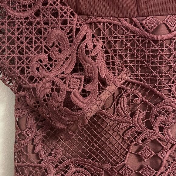 ASOS Design Washed Plum Corset Lace  Pencil Midi Dress Sz 4 Small - Picture 6 of 11